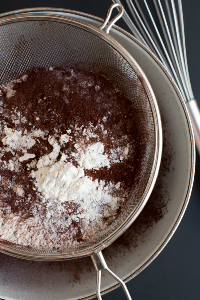 sifting dry ingredients