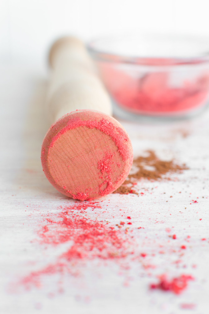 crushing freeze dried berries