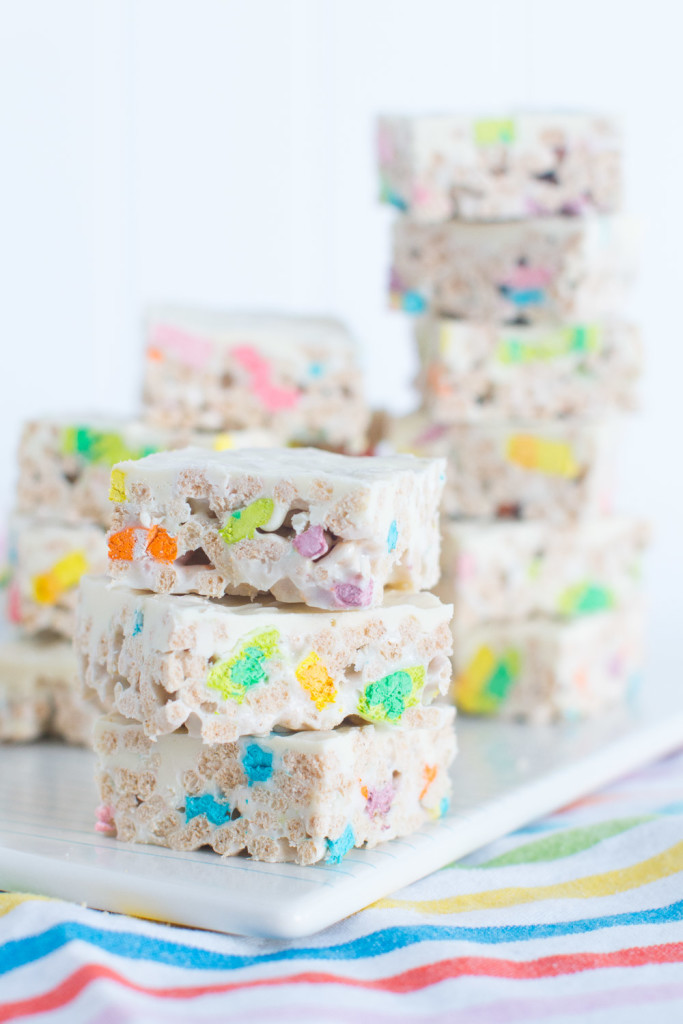Lucky Charms Treat Bars with white chocolate