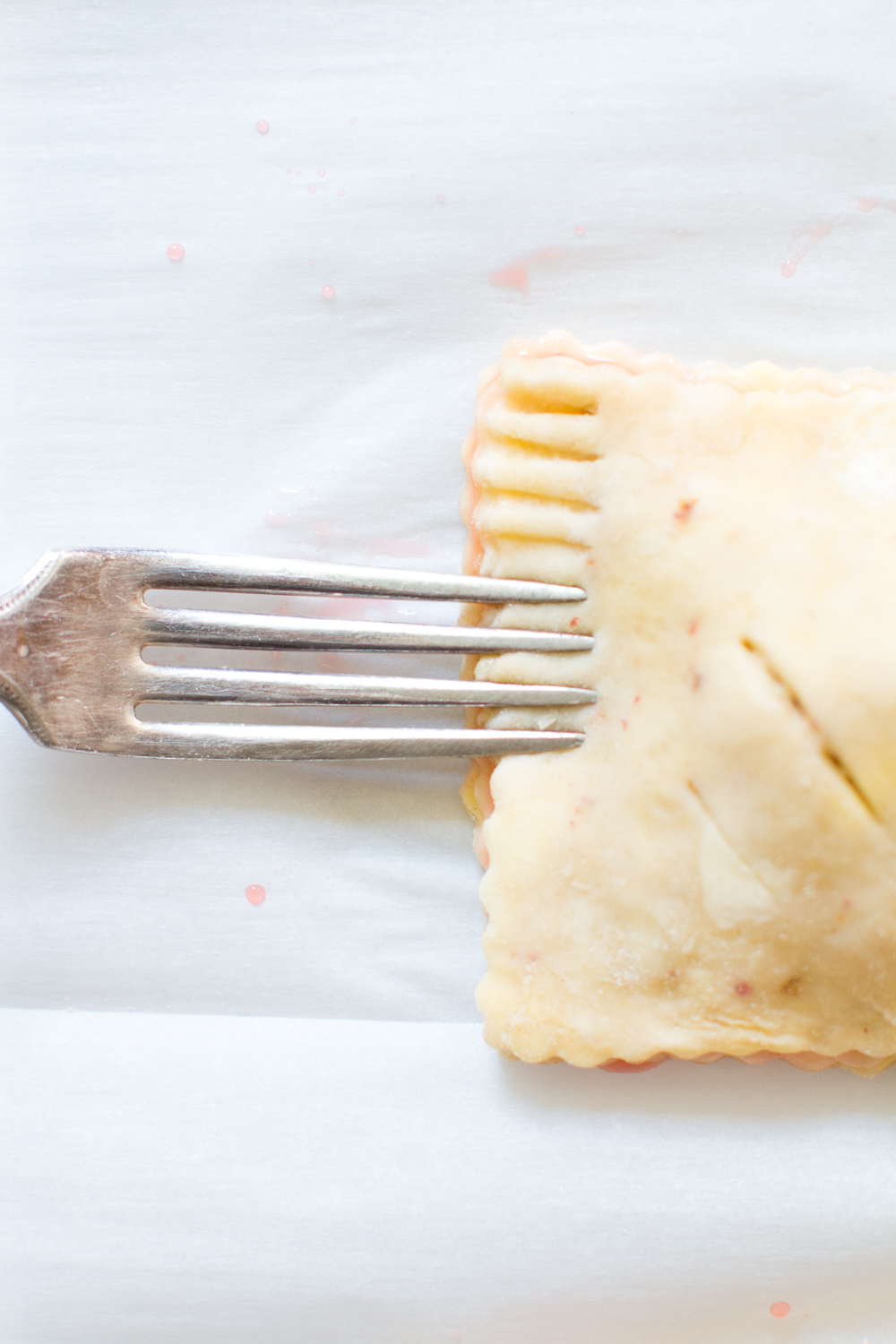 sealing hand pies with fork