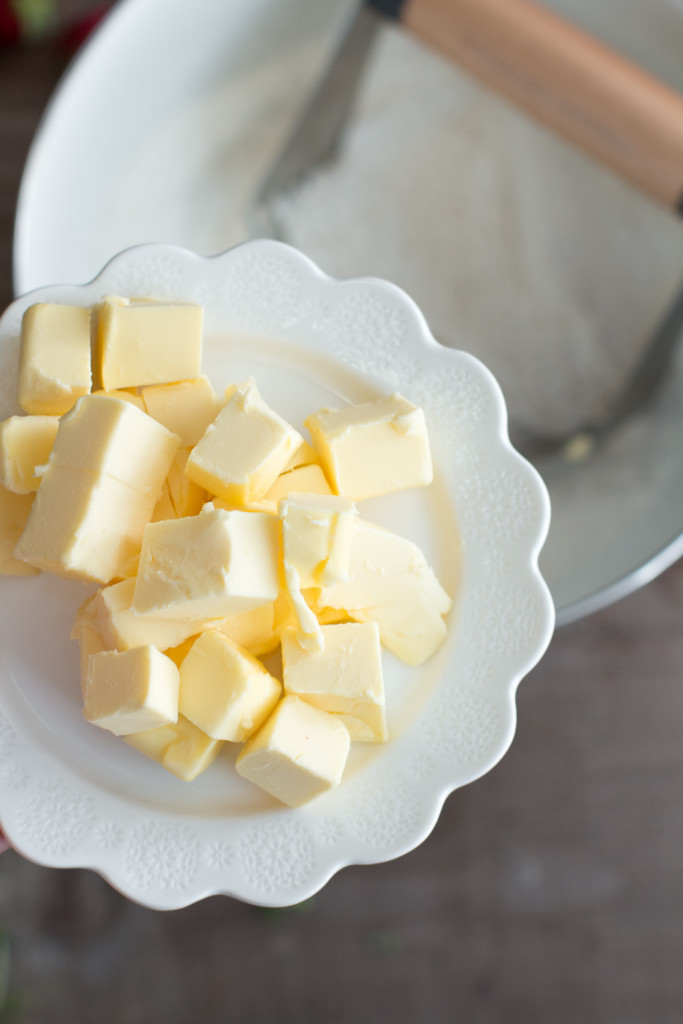 Cold, cubed butter