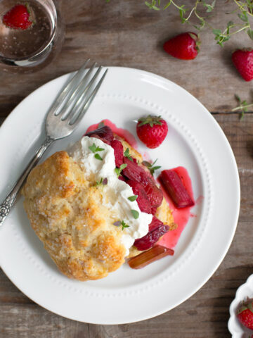 Strawberry Rhubarb Shortcake with Whipped Mascarpone