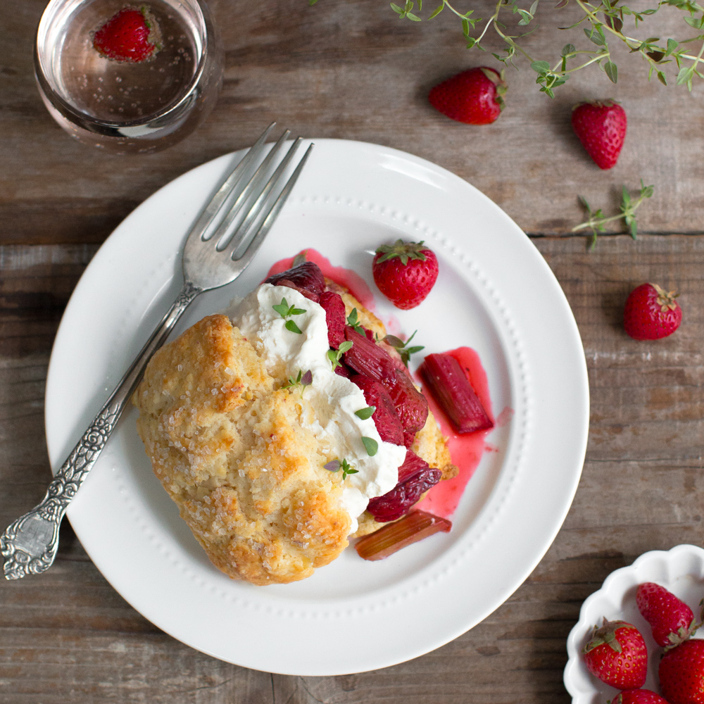 Strawberry Rhubarb Shortcake with Whipped Mascarpone