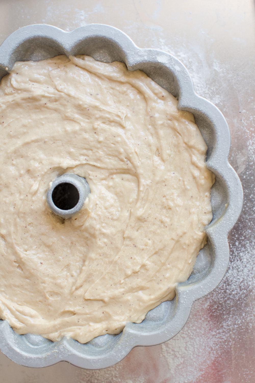 brown butter bourbon batter in the bundt