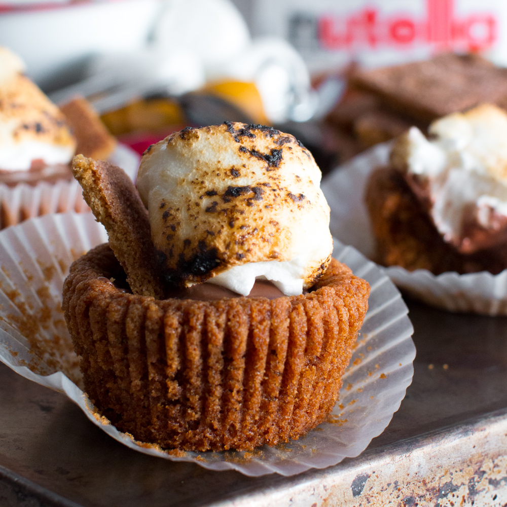 Nutella S'mores Cookie Cups
