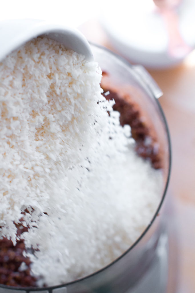 Coconut added to date energy balls