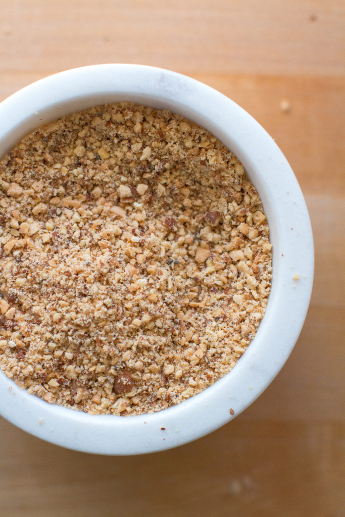 coarsely ground almonds and protein powder