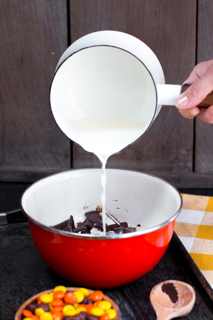 making creamy chocolate ganache