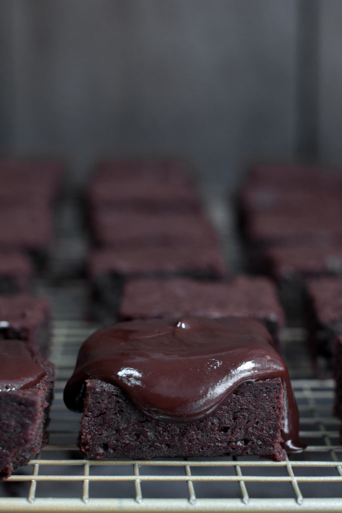 Reese's Pieces Brownies ganache