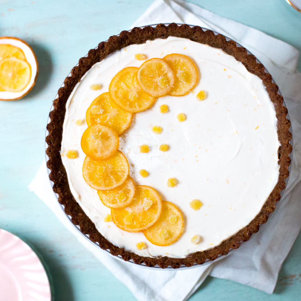 Meyer Lemon Ginger Molasses Tart.