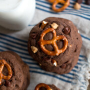 Chocolate Peanut Butter Chip Pretzel Cookies
