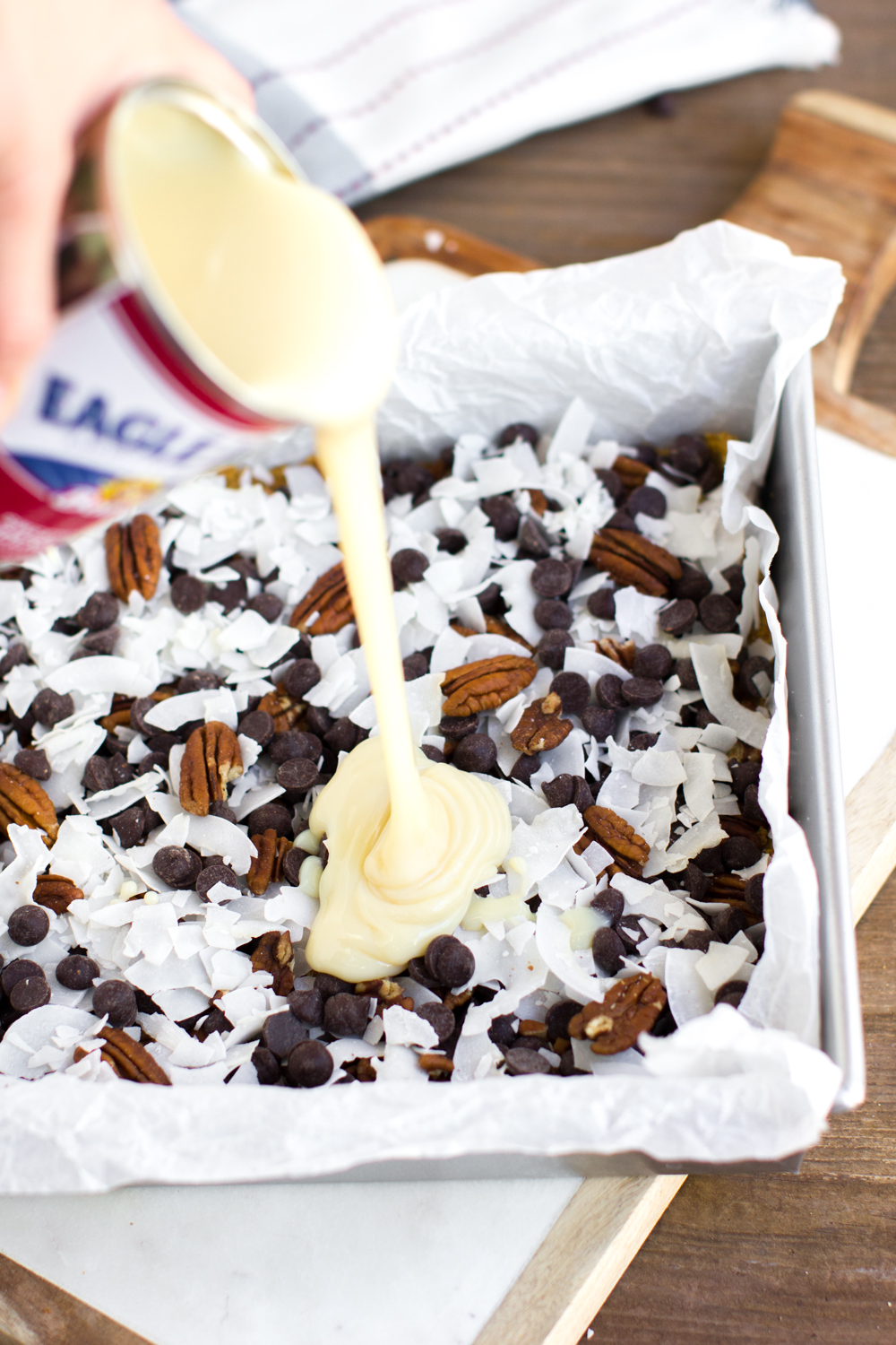 Top it off with a coat of sweetened condensed milk