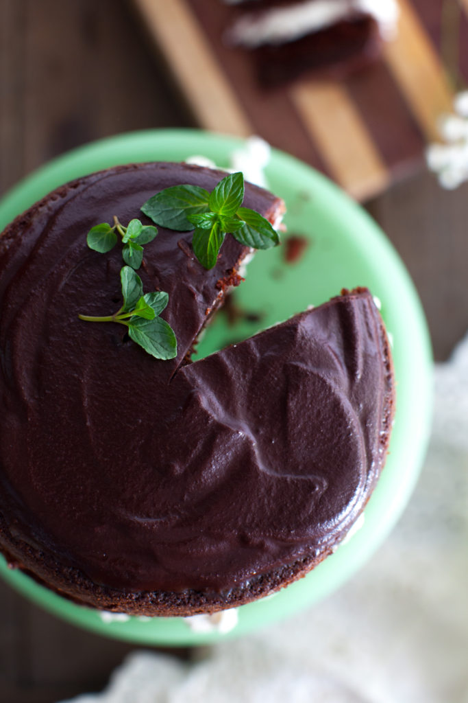 Mint Chocolate Cake - Pac-Man style.