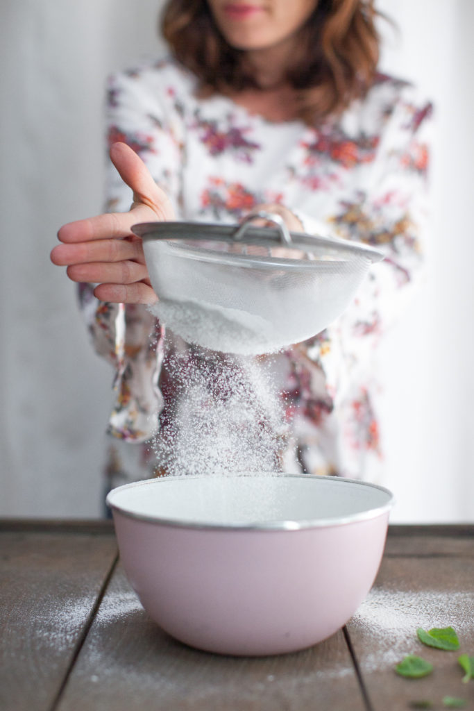 sifting powdered sugar