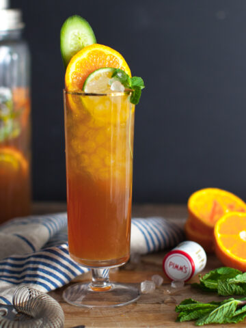 Pixie Pimm's Cup made with Ojai Pixie Tangerines