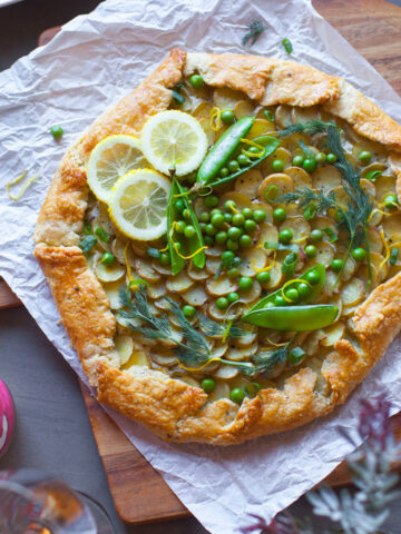 Ricotta, Potato & Spring Pea Galette prepared for Santa Barbara Ladies Spring Fling Brunch!