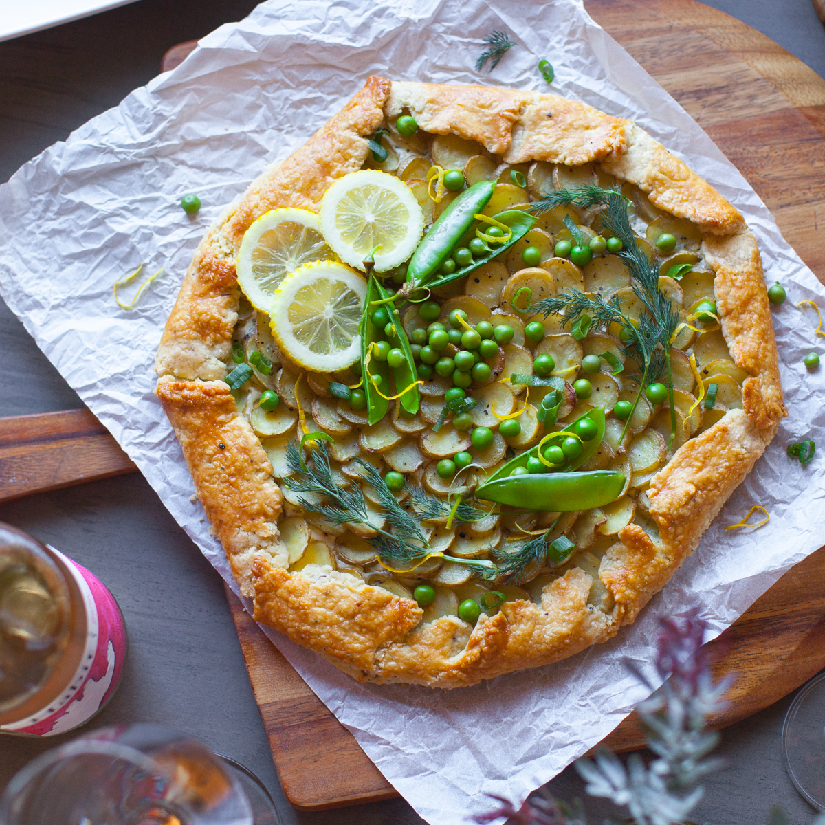 Ricotta, Potato & Spring Pea Galette prepared for Santa Barbara Ladies Spring Fling Brunch!