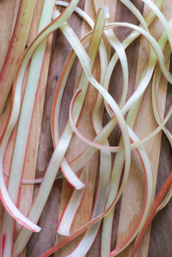 rhubarb strips for rhubarb roses