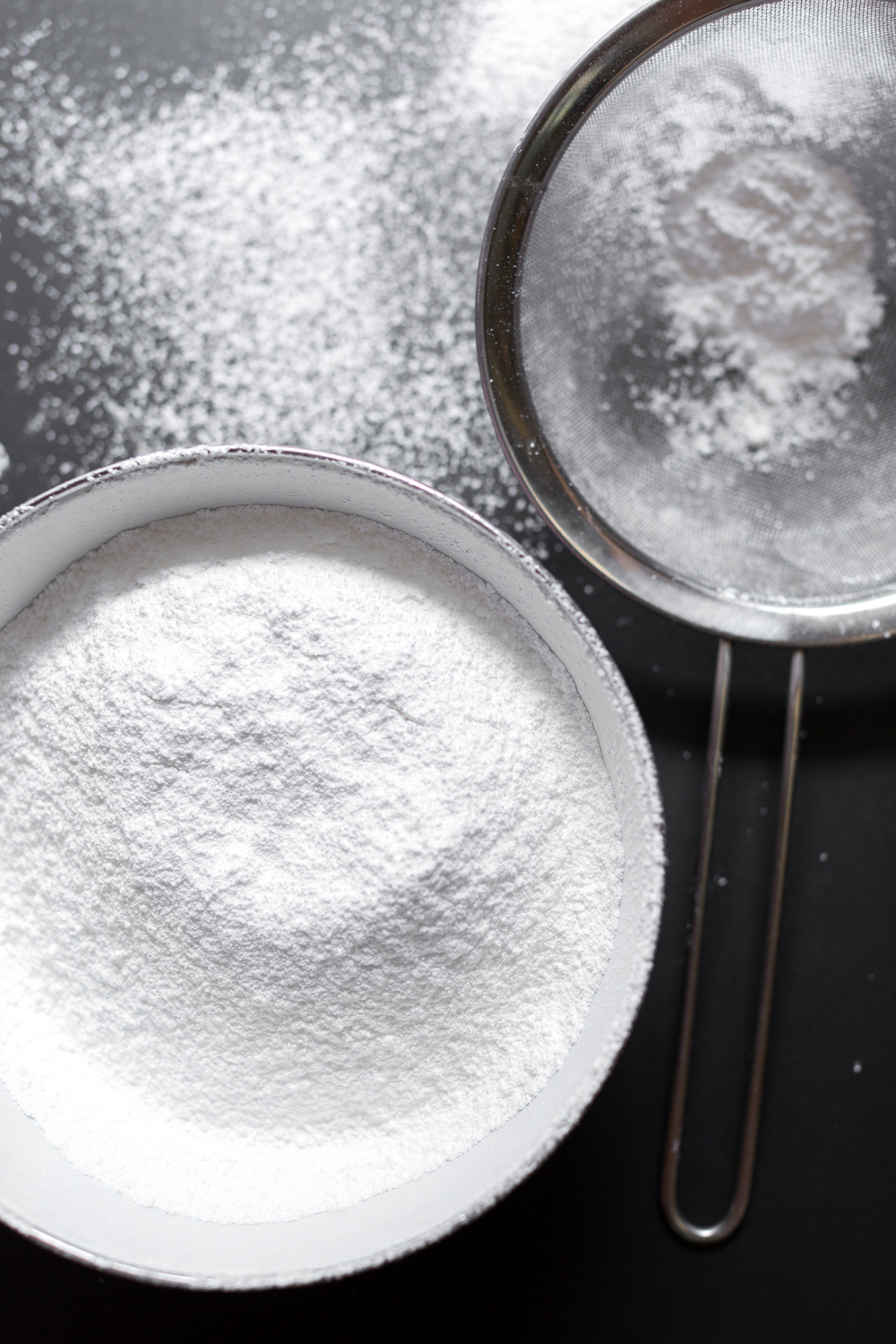 sifting powdered sugar