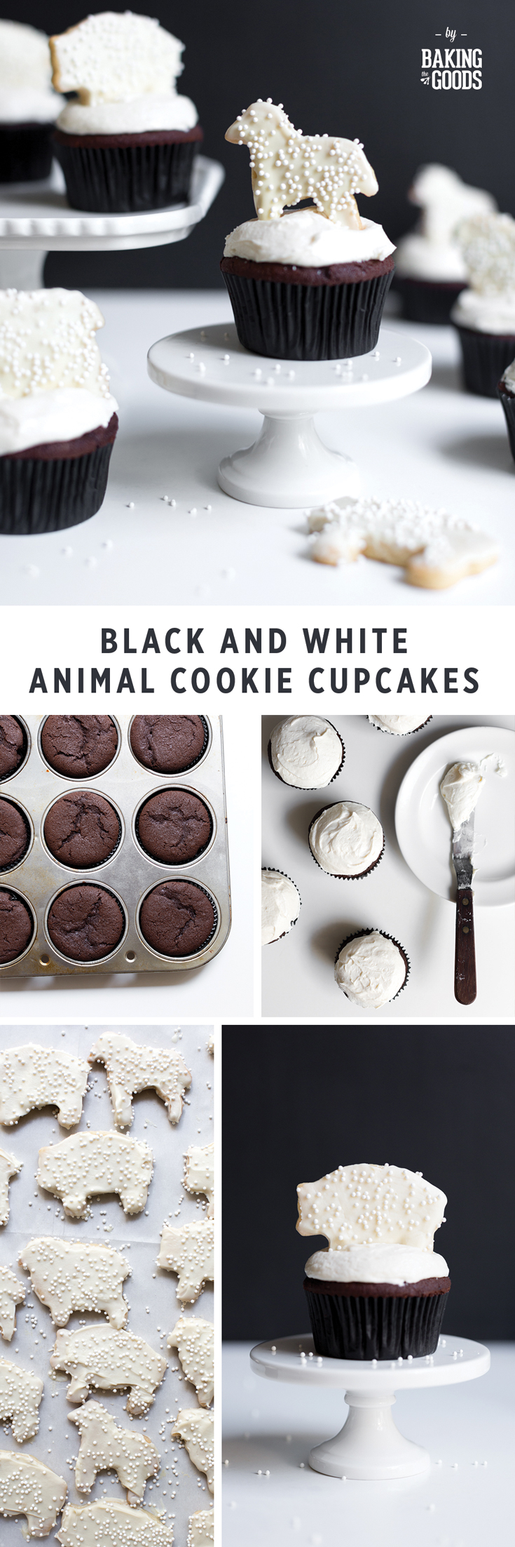 Black and White Animal Cookie Cupcakes by Baking The Goods.