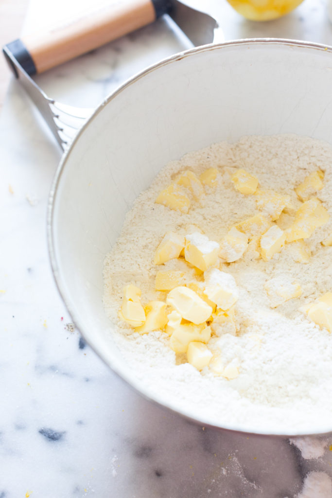 Cold, cubed butter gives the peppercorn spiced shortcakes a biscuit-like texture.