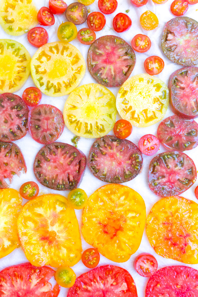 sliced heirloom tomatoes