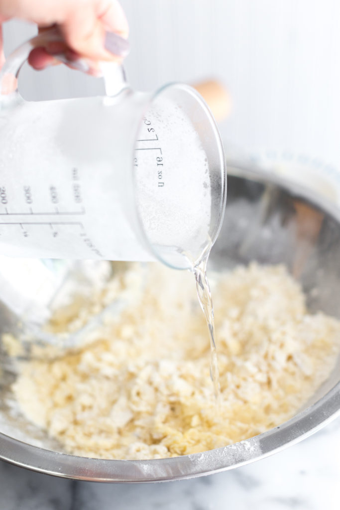 ice cold vodka in all butter pie dough