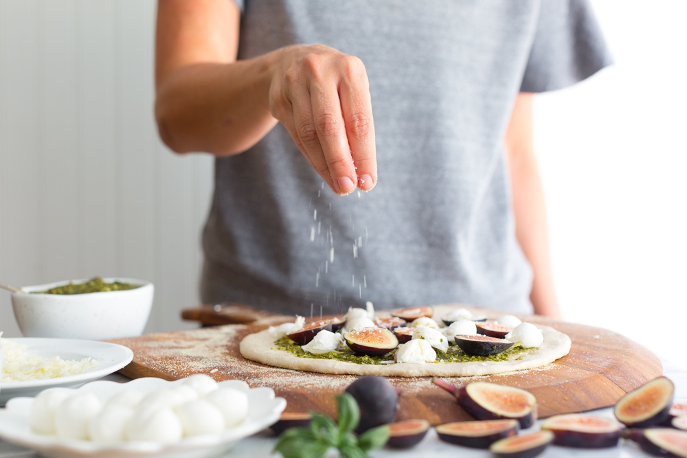 Fig and Pistachio Pesto Pizza pecorino sprinkle