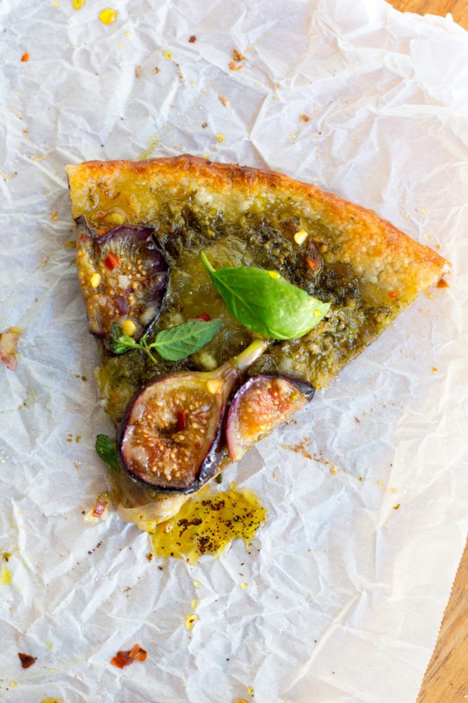Fig and Pistachio Pesto Pizza slice