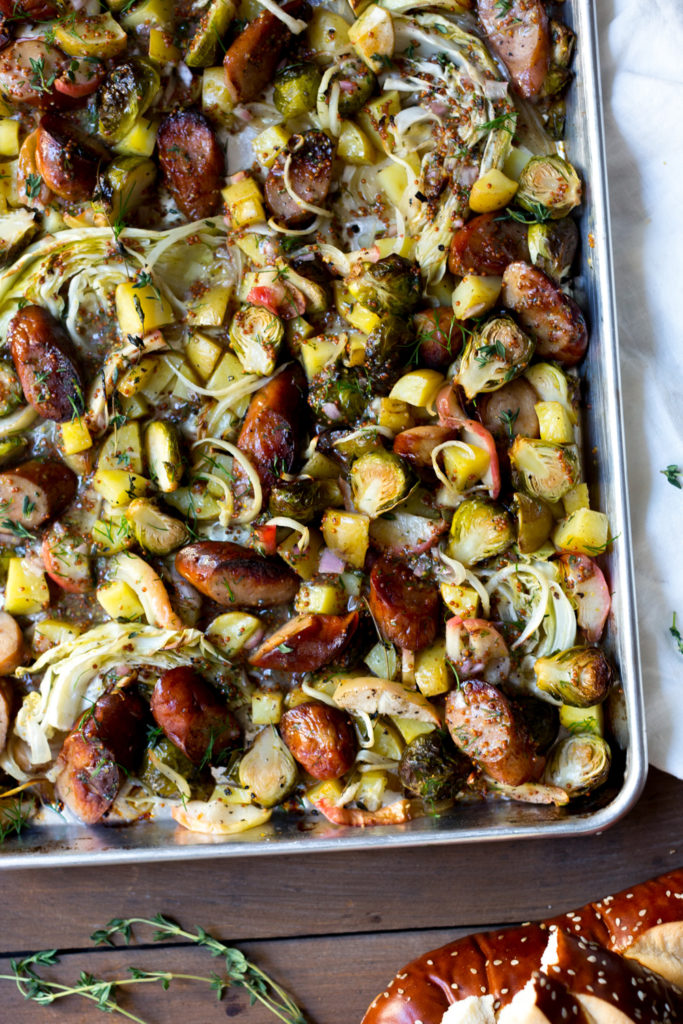 Sausage & Veggie Sheet Pan Dinner close up