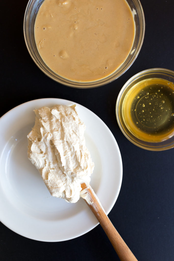 cookie batter, tahini and honey