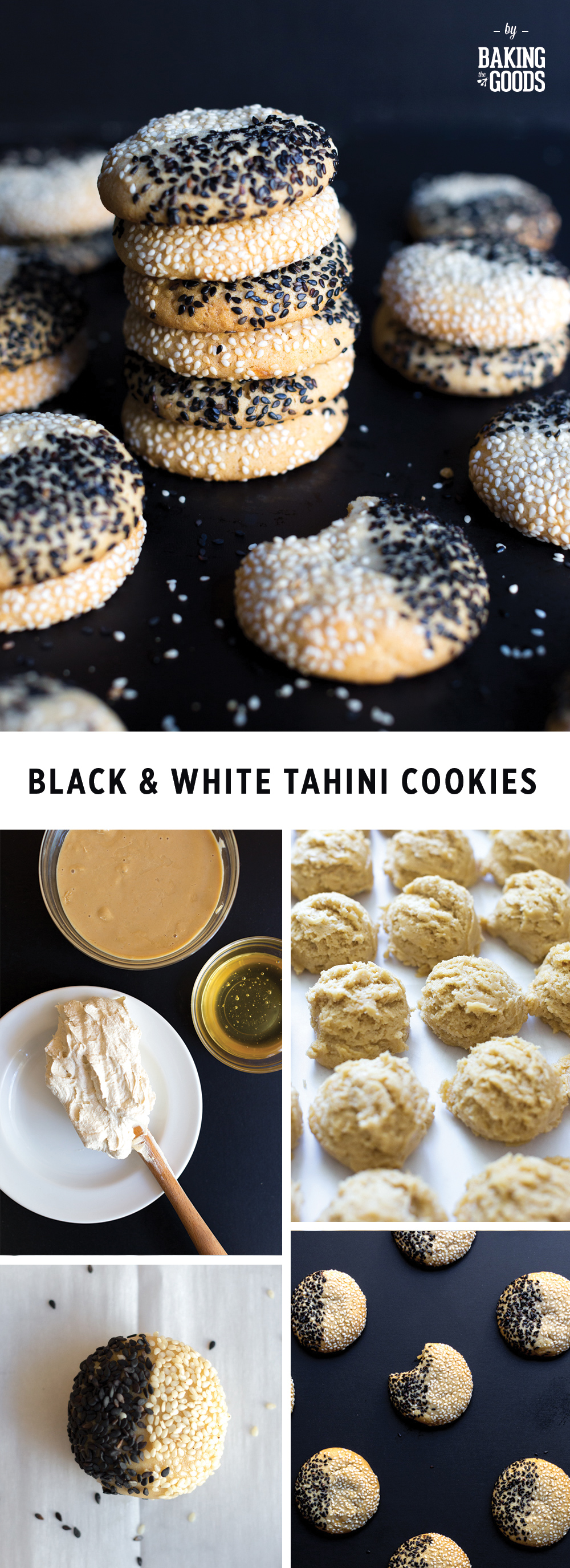 Black & White Tahini Cookies from Baking The Goods
