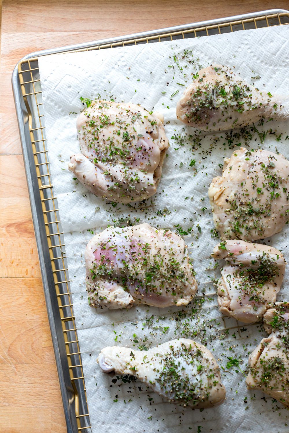 Herb rubbed chicken.