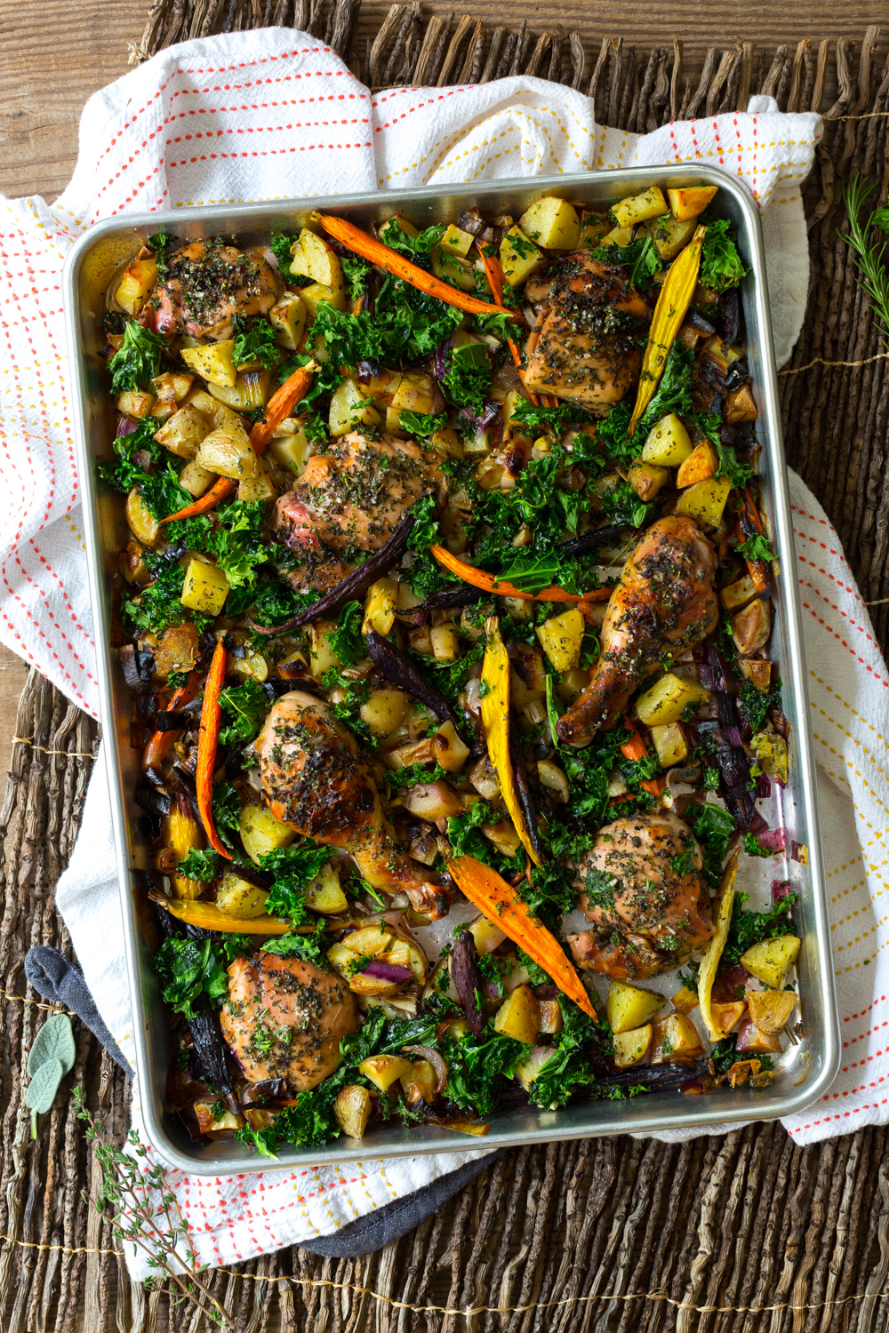Apple Cider Brined Chicken with Roasted Veggies & Herbs