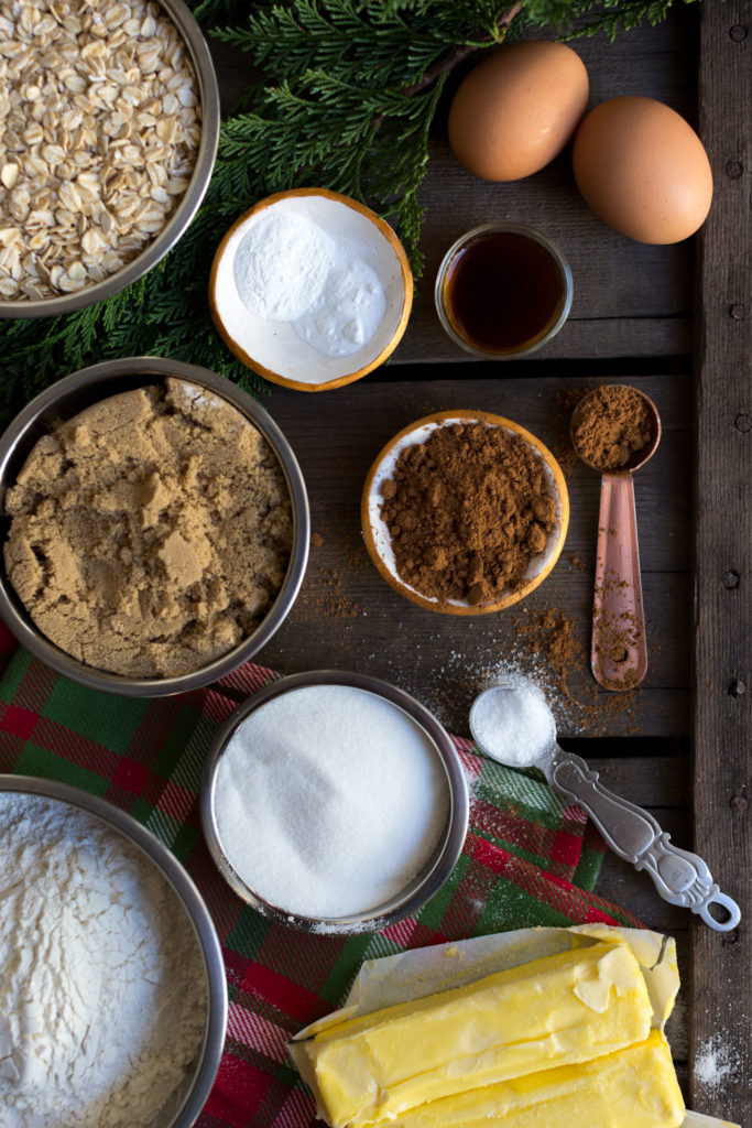 ingredients for Five Spice Oatmeal Cookies