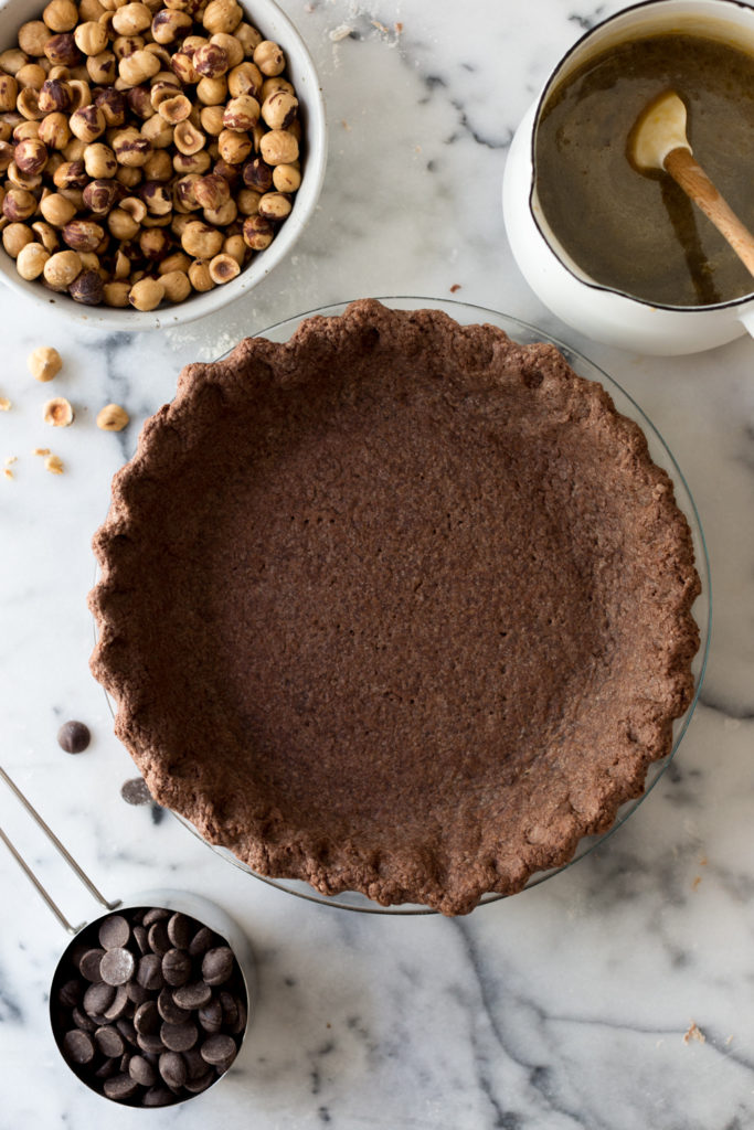 blind baked chocolate pie shell