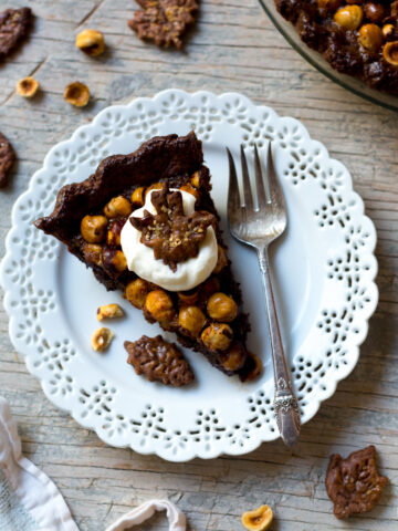 Chocolate Hazelnut Maple Bourbon Pie