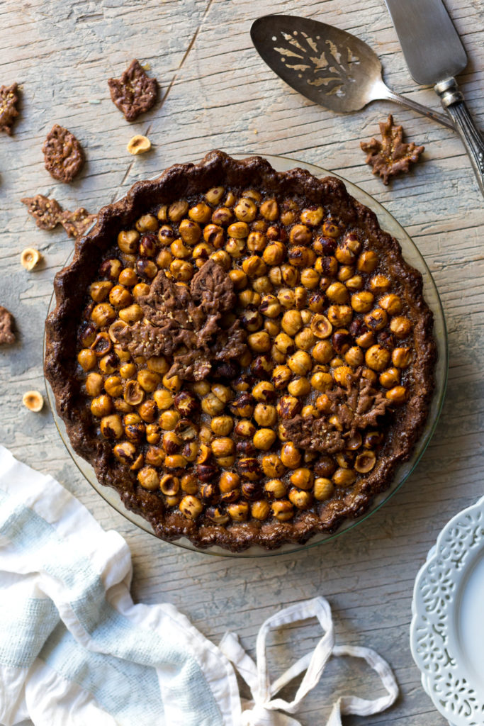 Chocolate Hazelnut Maple Bourbon Pie