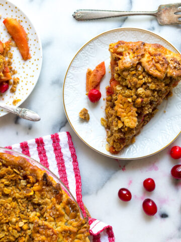 Cran Apple Brown Butter Crumble Pie by Baking The Goods.