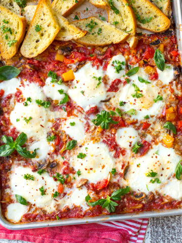 Sheet Pan Italian Baked Eggs by Baking The Goods