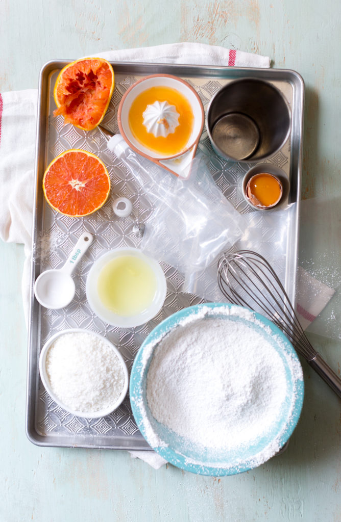 Orange scented Royal Icing ingredients