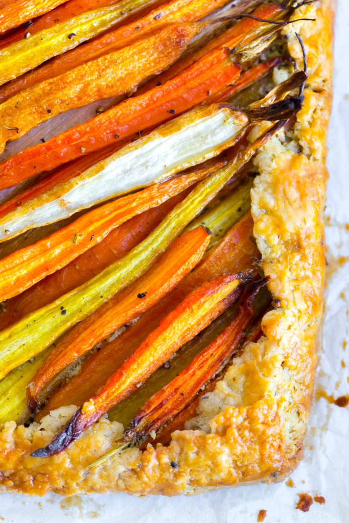 Savory Carrot & Feta Galette cooling