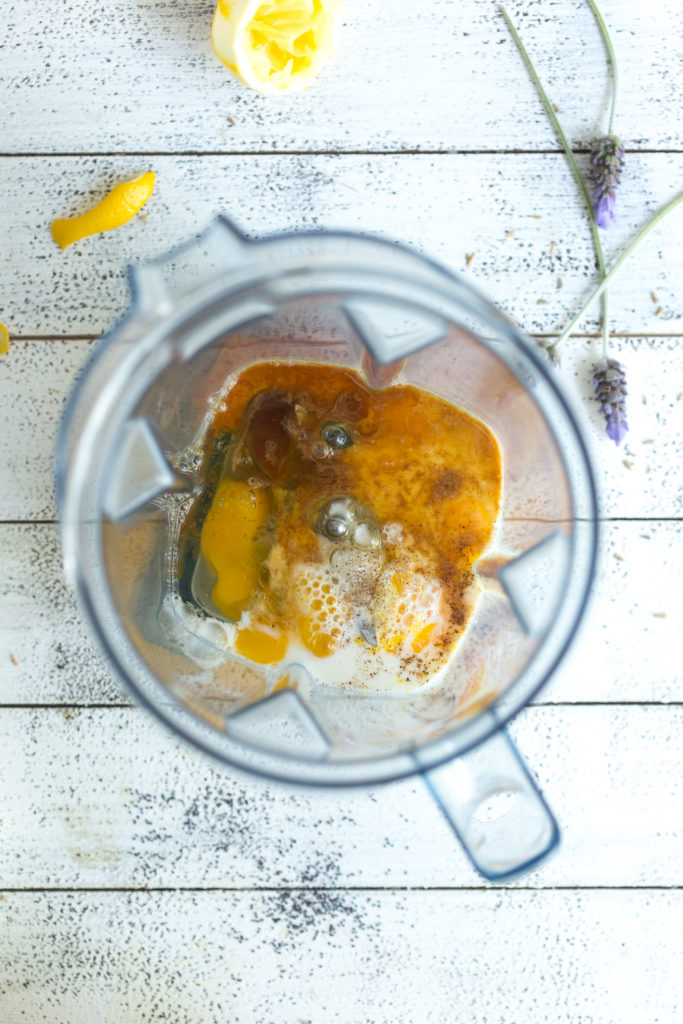 Blending Lemon Poppy Seed German Pancake ingredients