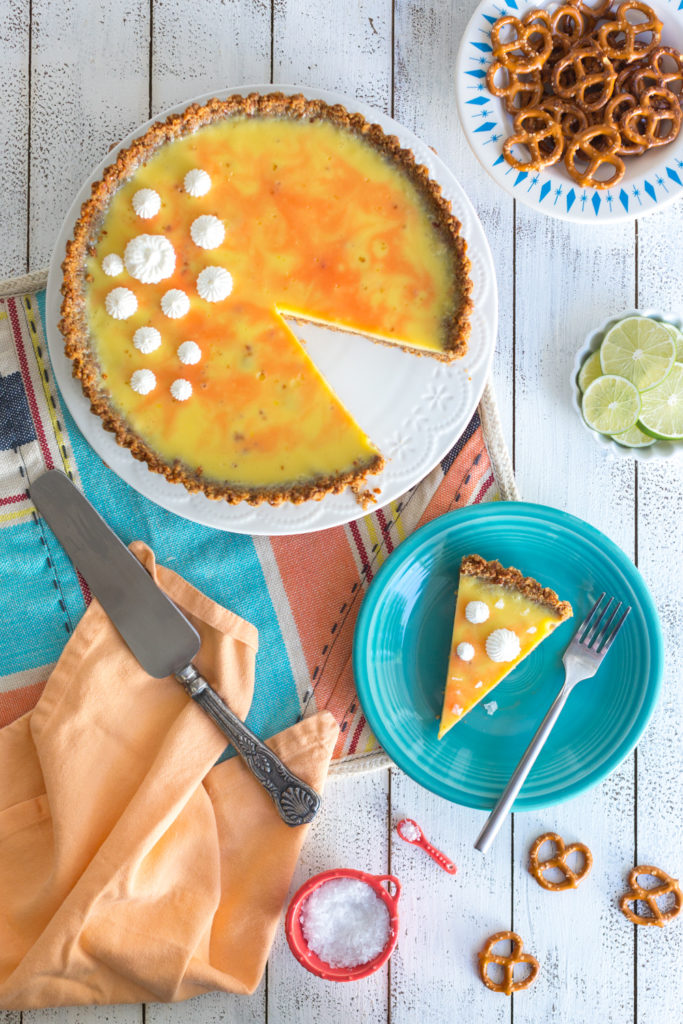 Grapefruit Margarita Tart with Pretzel Crust - fiesta