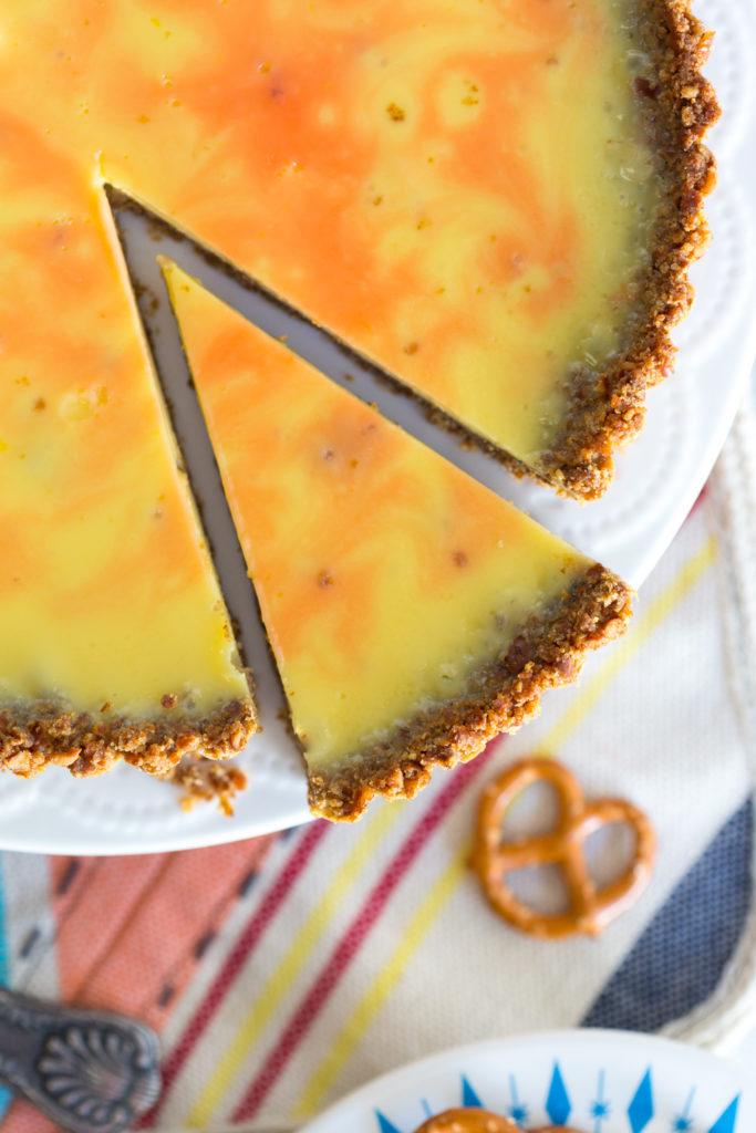 Grapefruit Margarita Tart with Pretzel Crust - big slice