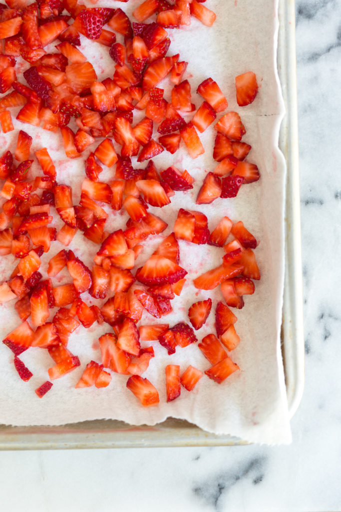 Mini Strawberry Lemon Cupcakes- chopped strawberries