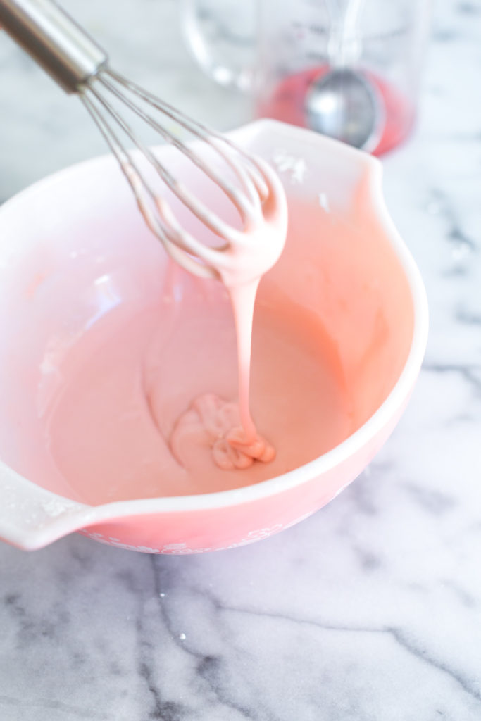 Pink glaze for Raspberry Rhubarb Hand Pies