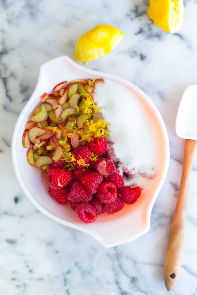 Raspberry Rhubarb Hand Pie filling
