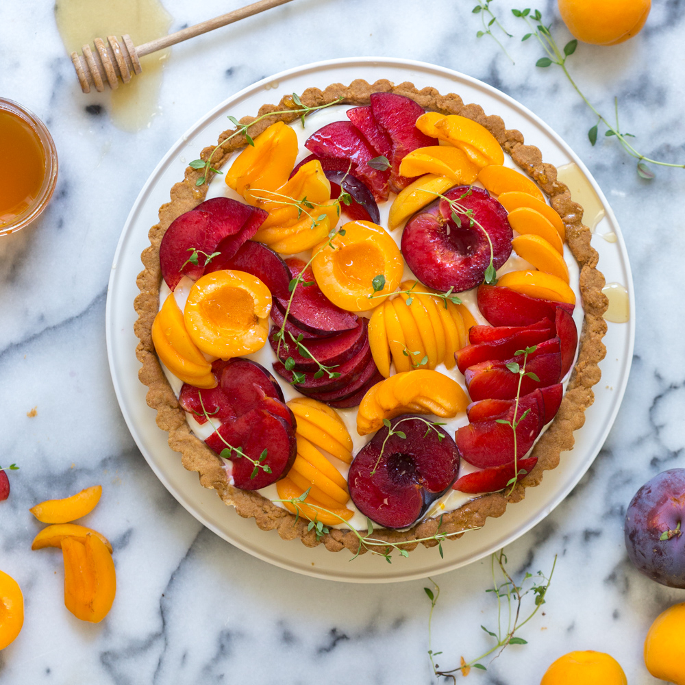 Apricot Plumcot Goat Cheese Tart by Baking The Goods