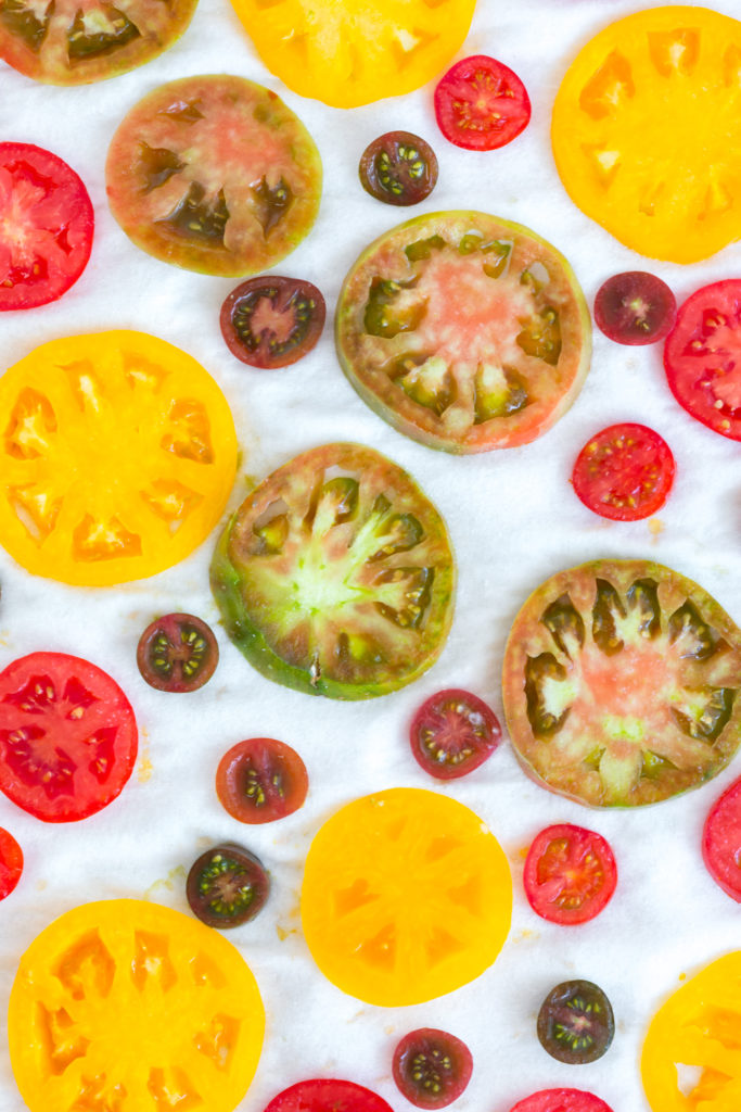 Sliced tomatoes drawing out moisture